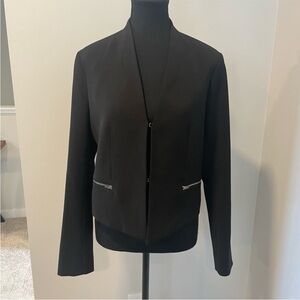 Never Worn! H by Halston Black Blazer with Zipper Detail Pockets